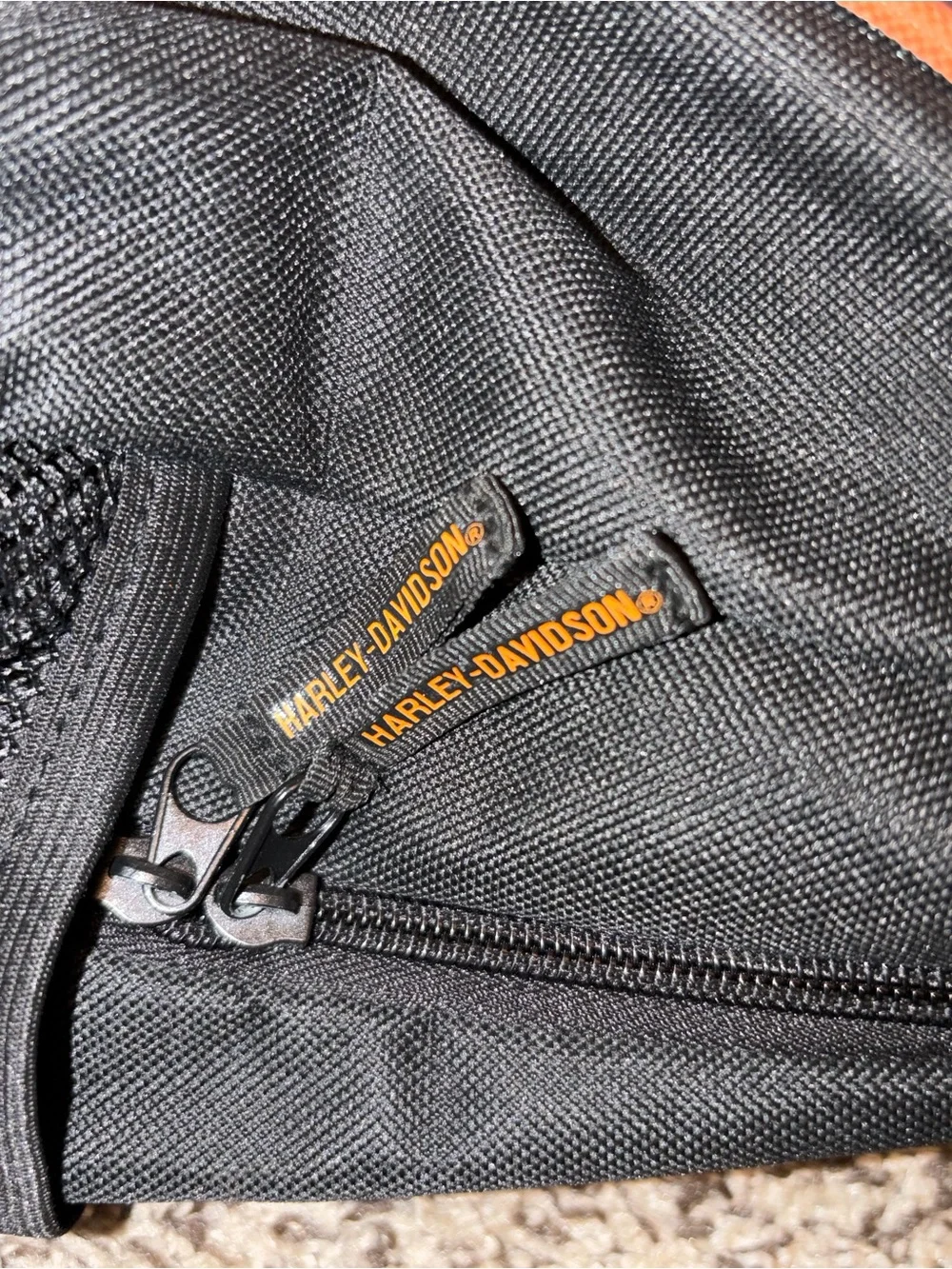 Harley-Davidson Black & Gray Backpack with Orange Piping